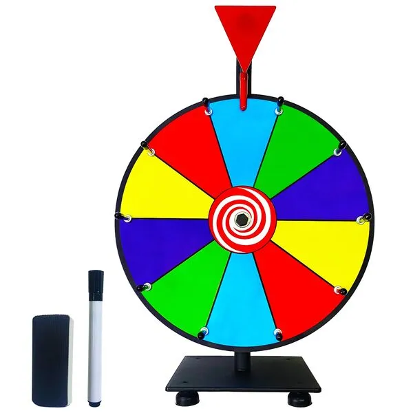 Bejudud 12 Inch Spinning Prize Wheel Heavy Duty Base with 10 Slots Color Roulette Wheel, Tabletop Spin The Wheel of Fortune for Carnival, Trade Show
