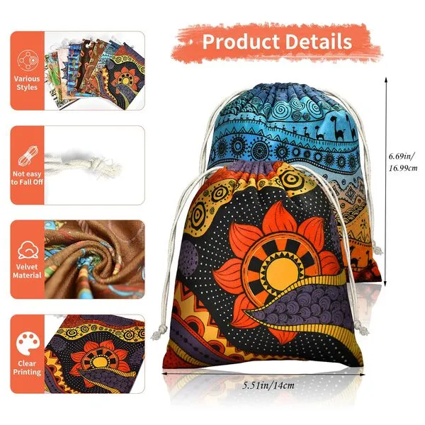 Knana 8Pcs Tarot Bags Set - Velvet Drawstrings Tarot Card Bags, Tarot Pouches Tarot Card Holder Tarot Storage Bag Jewelry Pouch Tarot Supplies(Light Style)