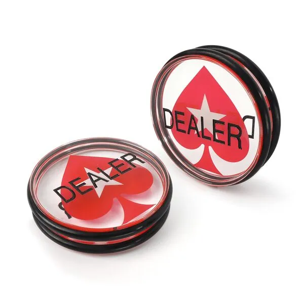 GSE 3-Inch Double-Sided Casino Grade Clear Acrylic Poker Dealer Puck Button for Gambling Card Games, Texas Hold 'em, Poker Nights, Tournaments
