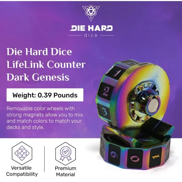 Die Hard Dice LifeLink Counter for MtG - Artifact Shard: Enhance Your Gameplay with Elegant Life Tracking