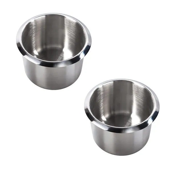 GSE Stainless Steel Drop-in Anti-Spill Storage Drink Cup Holder for Casino Poker Table, Work Desk and Boats, RV Cars & Trucks