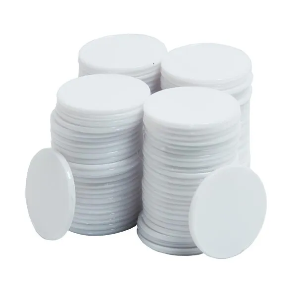 Smartdealspro 100pcs 32mm/1.26 Inch Opaque Plastic Learning Counters Disks Mini Poker Chips Game Tokens with Storage Box