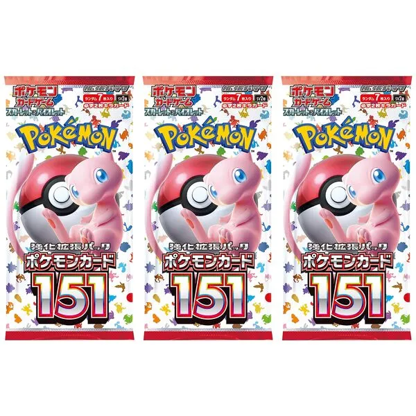 (3 Packs) Pokemon Card Game Japanese 151 SV2a Booster Pack (7 Cards Per Pack)
