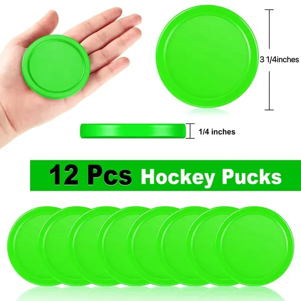Coopay 3 1/4 Inches Air Hockey Pucks 12 Pack Full Size Heavy Replacement Pucks for Game Tables Equipment Accessories