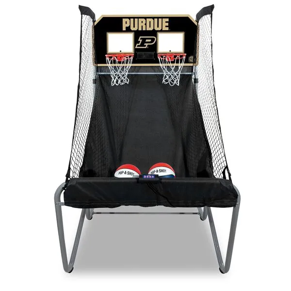 Pop-A-Shot - Home Dual Shot with Purdue Boilermakers NCAA Graphics l Sensor Scoring l 16 Game Modes l 7 Balls l Foldable Storage l for All NCAA Fans