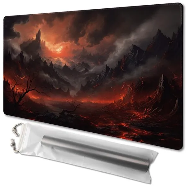 TCGMAT MTG Playmat - Non-Slip Backing Printing, Ideal for Card Game Enthusiasts TCG Playmat,Purify Land (Burning Village-No Deck)