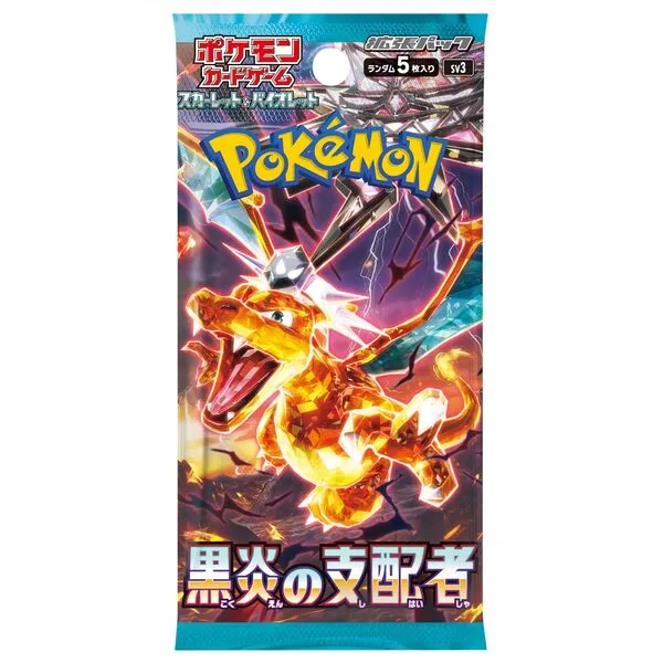 Pokemon (1 Pack) Card Game Japanese Ruler of The Black Flame SV3 Booster Pack (5 Cards Per Pack)