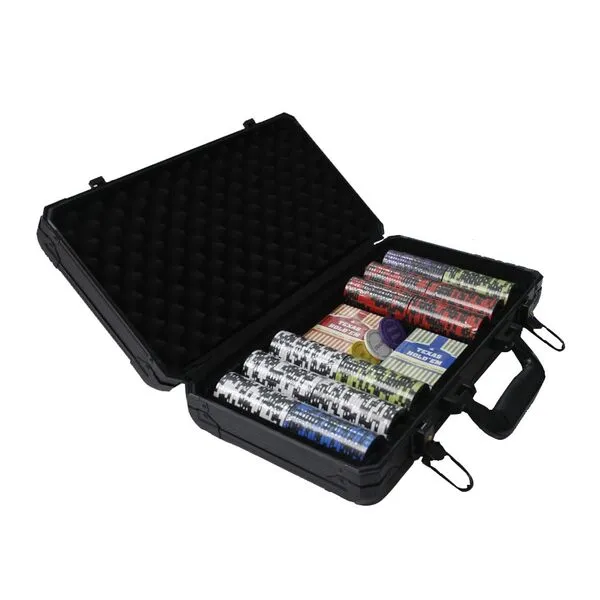 THUNDERBAY 14 Gram 300 Count Poker Set, 14G Clay Composite Chips with Aluminum Case, Two Decks of Playing Cards, Full Set of Buttons&5 Dices for Poker, Texas Hold'em, Blackjack, Casino Games at Home