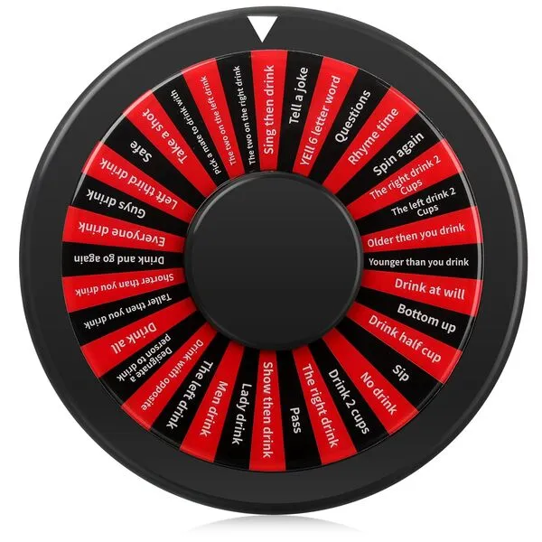 Libima 9.4 Inch Drinking Game Spinner Wheel Drinking Games for Adults White Elephant Gift New Year Bachelorette Party Bar Drinking(Lovely Drinking Style)
