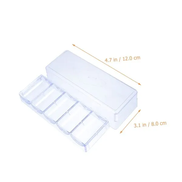 Gogogmee Chip Coin Box Poker Chip Tray Poker Chip Holders Portable Clear Tray Transparent Box Tray with Lid Convenient Chip Case Convenient Poker Chip Tray Portable Chip Case With Cover