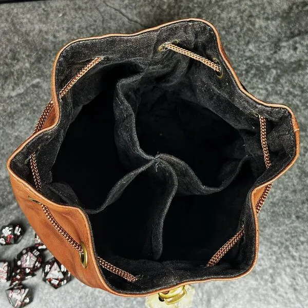 Sage\'s Portal Dice Bag, DND Dice Pouch, Drawstring Dice Bag Spotted PU Leather, Perfect for Dice, Accesories, Cosmetics, Jewelry