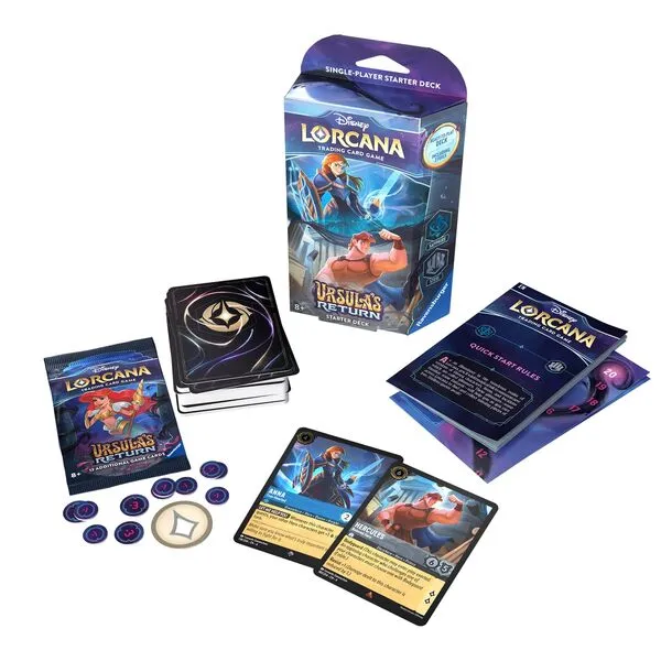 Ravensburger Disney Lorcana TCG: Ursula\'s Return Starter Deck - Sapphire & Steel for Ages 8 and Up