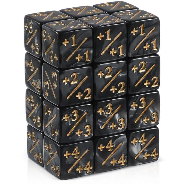 STOBOK 24Pcs Token Dice Counters,Cube Loyalty Dice D6 Dice Acrylic Dice Cube The Gathering Dice MTG Counter with MTG, CCG, Card Gaming Accessory