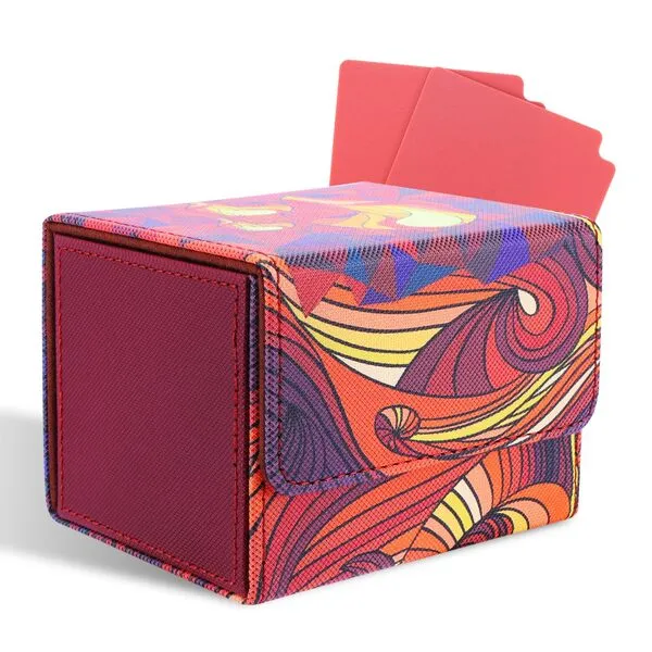 tombert 150+ Premium Deck Box Case for MTG PTCG, Large Capacity with 2 Dividers, Fits 100+ Sleeved Cards TCG Trading Card Games(Horizontal-Red)