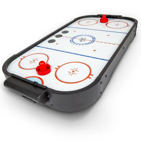 GoSports 30 Inch Table Top Air Hockey Game for Kids - Portable, Battery Operated Game Table - Oak or Black