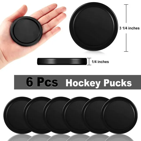 Coopay 3 1/4 Inches Air Hockey Pucks 6 Pack Full Size Heavy Replacement Pucks for Game Tables Equipment Accessories