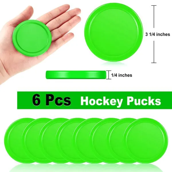 Coopay 3 1/4 Inches Air Hockey Pucks 6 Pack Full Size Heavy Replacement Pucks for Game Tables Equipment Accessories