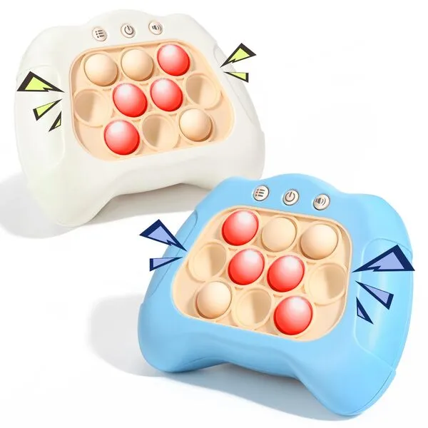 olloiig Pop Fidgets Kids It Games Toys, Handheld Game Kids 6-8, Fast Push Game, Bubble Stress Pop Light Up Game, Autism Sensory Toys, B\'day Gifts 8-12 Year Old Boys, Girls, Teens-2 Pack, Blue White
