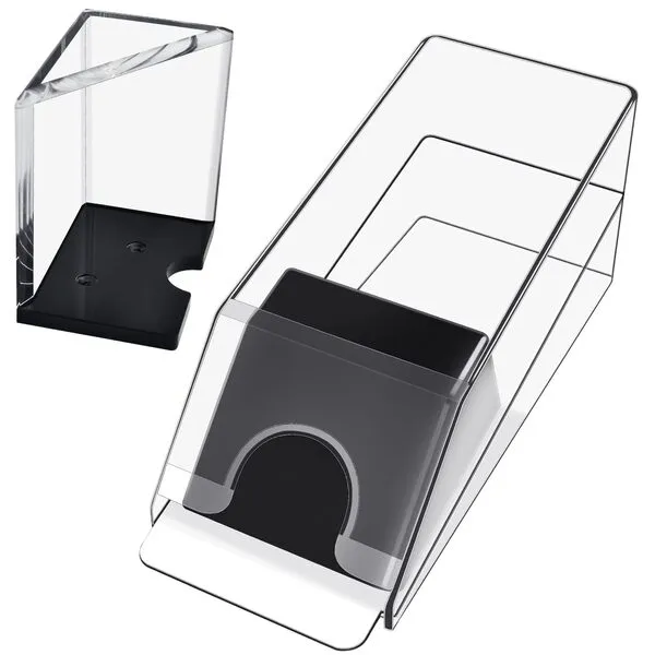 Elesunory Blackjack Shoe and Discard Tray, Clear Blackjack Dealing Shoe, Acrylic Card Dispenser for Playing Cards, Blackjack Discard Holder Trays for Blackjack Game Poker Accessories(4 Deck)