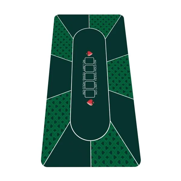nuveti Poker Mat - 55 x 28inch Non-Slip Poker Table Game Mat - Portable Rubber Waterproof Poker mat for Table 6-8 Player Card Game Anti-Slip Rubber Poker Table Top Layout