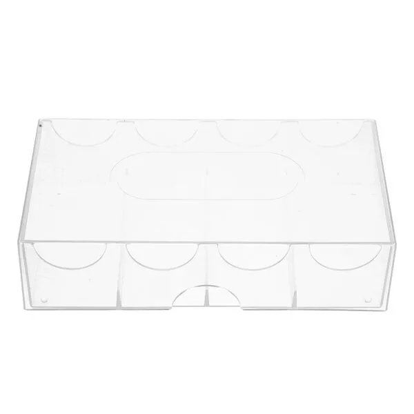 ibasenice Poker Chip Box Box Chip Box Hold'em Chip Box Acrylic Box Storage Box Four-compartment Transparent Box Rack Chip Tray Chips Poker Household Chip Case Storage Supplies Major Plastic