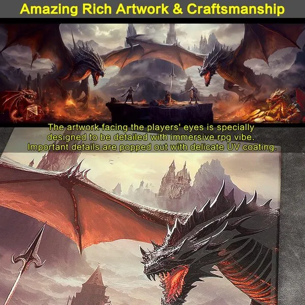 Haxtec DND DM Screen, Dungeons and Dragons Master Screen for Board Games Masters, TTRPG Accessories DND Gifts for DM Dungeons Masters