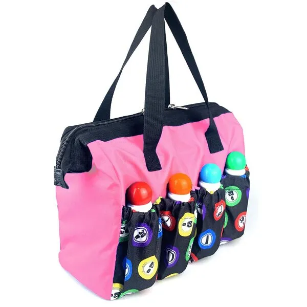TCOINERY Bingo Dauber Bags with 8 Pockets Large Capacity Bingo Tote Bag/Travel Carrying Case with Zipper/Makeup Bag/Casino Game Lovers Gift for Women