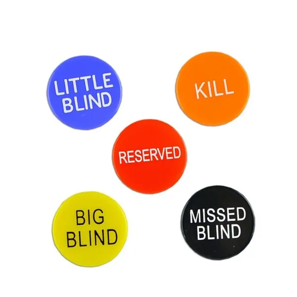 TOYANDONA 15 pcs Poker Dealer Button Dealer Poker Button Poker chip Big Bling Button Five Colors Texas