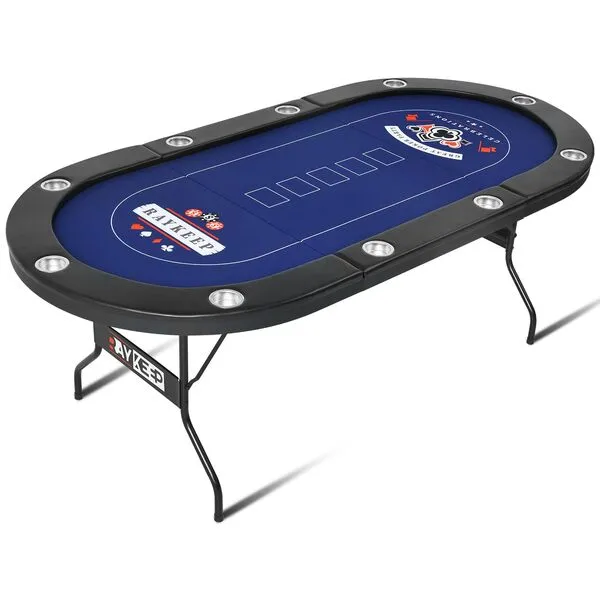 RAYKEEP 10 Player Poker Table Foldable, 84