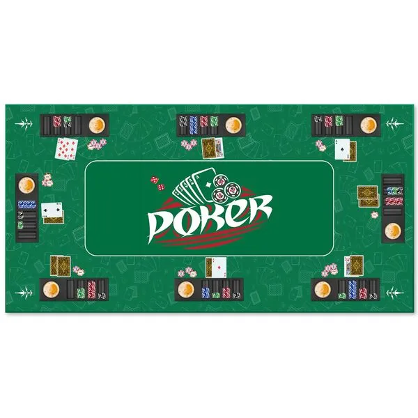 RayChee 72 x 36 Inch Foldable Poker Table Top, 8-Player Texas Poker Table Topper, Deluxe Anti-Slip Rubber Poker Card Tabletop Layout w/Cup Holders & Carrying Bag for Family Games Casino (Green)