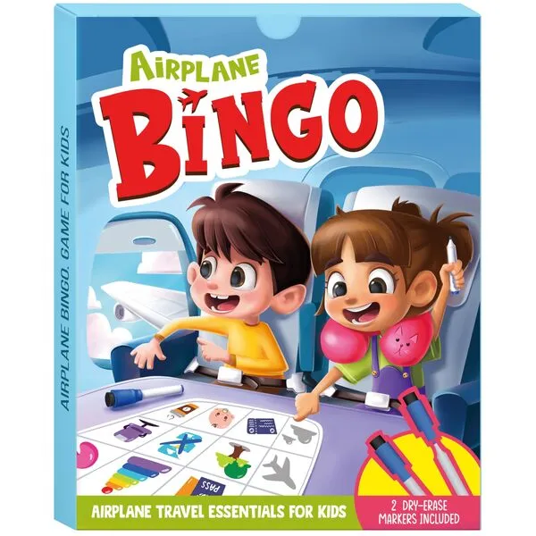 WELL BALANCED Airplane Games - Airplane Bingo Travel Essentials Kids Activities 3-8 Year Old, Must Haves