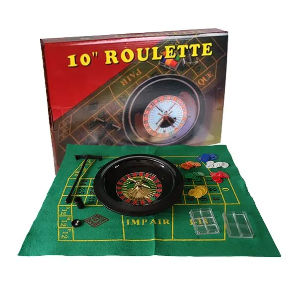 Qaoliffa Roulette Wheel,10-Inch Roulette Wheel Game Set with 60 Chips and Felt Layout,Perfect for Game Night Party