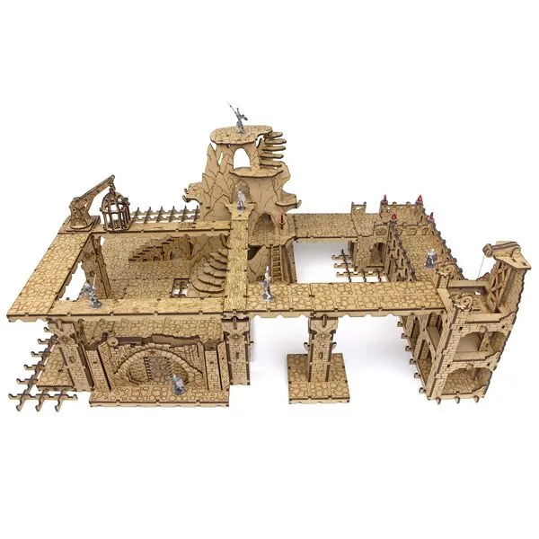 TowerRex Dungeon DND Terrain Wargaming Building for 28mm Miniatures - DND Accessories Starter Set for Dungeons & Dragons, Pathfinder, Warhammer - D and D Fantasy Map, Grid Mat, Scenery Dungeon Tiles
