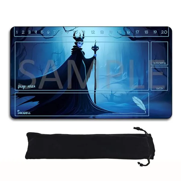 Lorcana Playmats Compatible TCG 24x14 Inches Gaming Mat, Non-Slip Rubber with Zones Play Mat and Free Storage Bag（DIS12）