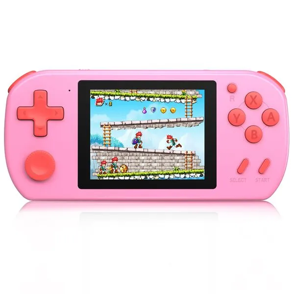 Beico Handheld Games for Kids Adults with Built in 268 Classic Retro Video Games,3.0\'\' Color Screen Rechargeable Portable Arcade Gaming Player,Boys Girls Travel Electronics Toys Birthday Gift (Pink)