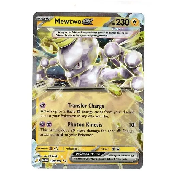 Pokemon - Mewtwo ex 058/182 - Paradox Rift - Tera Double Rare - Single Card