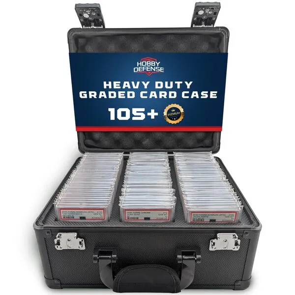 Hobby Defense Graded Card Case 105+ 3 Row Graded Card Storage Box - Trading Card Case - PSA Card Cases for Sports Cards Case - BGS PSA Slab Case For Graded Cards - PSA Card Holder - Card Carrying Case