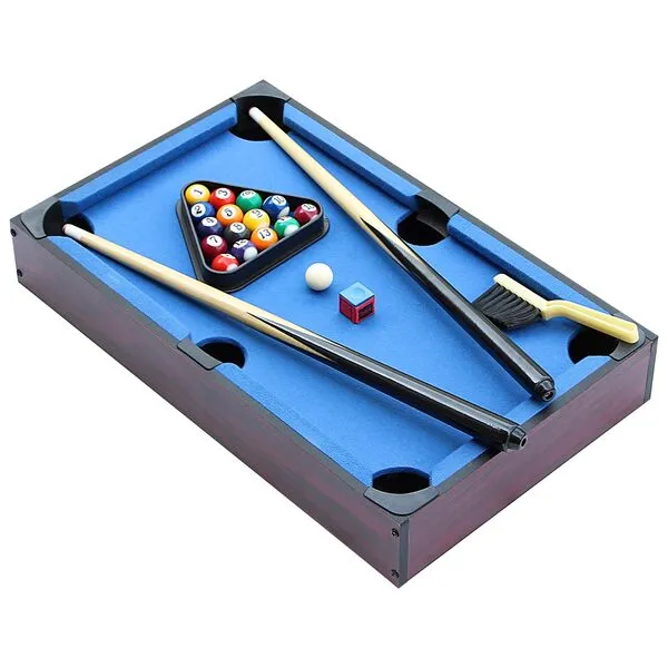 RoamReady 20 Inch Tabletop Billiards Table, Mini Pool Table Top Set with 15 Pool Balls, 2 Cues, 1 Triangle Rack & 1 Table Brush, Travel, Friendly & Home Use & Easy Storage, Kids, Children