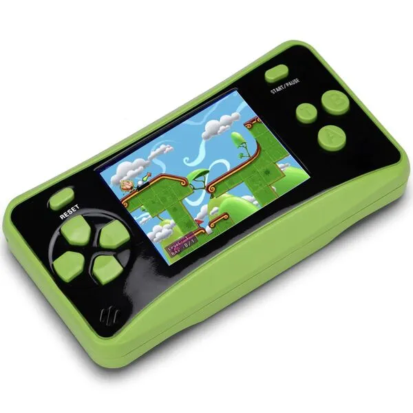 X-JOYKIDS QS17Green Handheld Game for Kids Portable Retro Video Game Player Built-in 182 Classic Games 2.5 inches LCD Screen Family Recreation Arcade Gaming System Birthday Present for Children