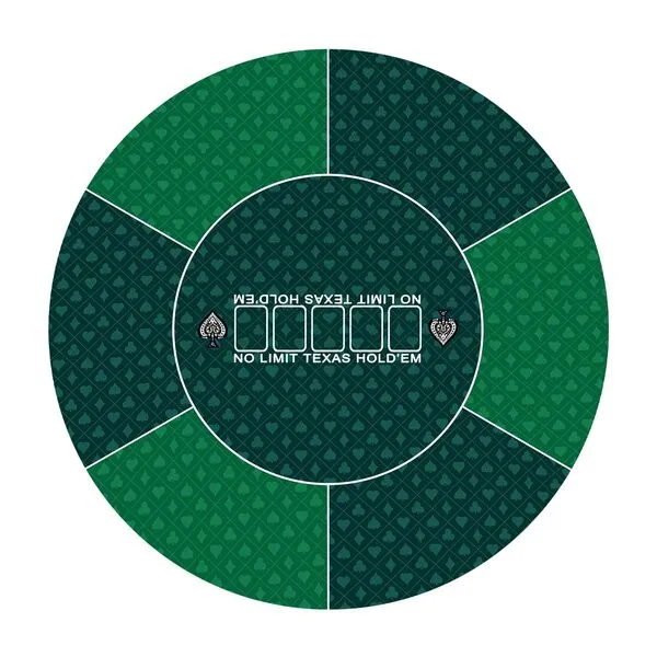 nuveti 24/31/47/55/63inch Round Poker Mat for Texas Holdem | Portable Poker Table Top with Art Deco Layout Print 6-8 Player Game Layout Mat to Play Cards, Poker Games, Blackjack, Casino