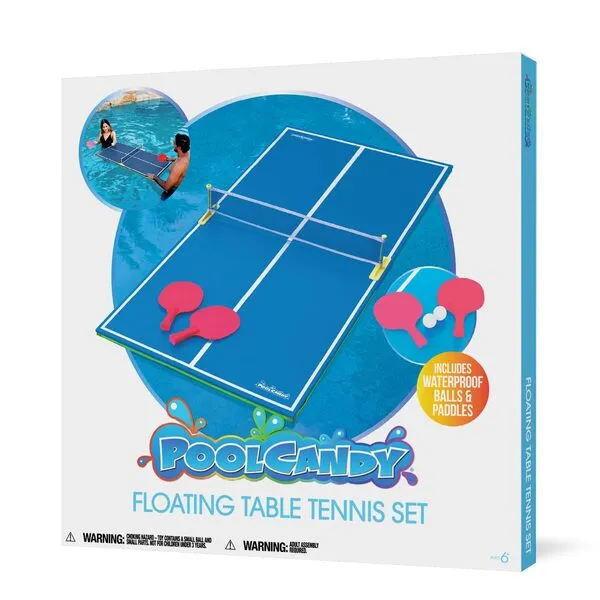 PoolCandy Floating Table Tennis Set - The Ultimate Floating Pool Game for Two (2) Will Provide for Hours of Fun and Entertainment.