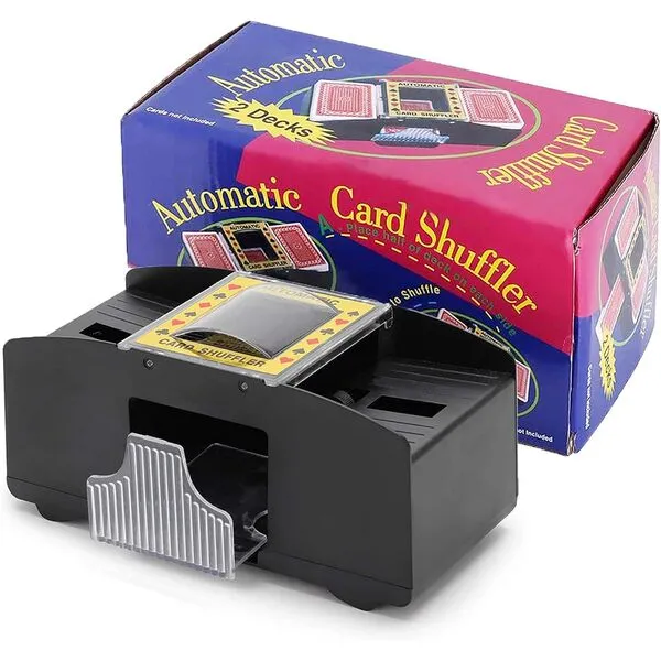 AudeRhine Automatic Card Shuffler 1-2 Deck, Quick Shuffle Battery-Operated Poker Shuffler, Playing Card Shuffler for Poker, Home Card Game, UNO, Five Crowns, Blackjack, Phase10, Party Club Card Game