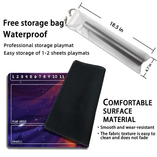 Playmat Compatible TCG with Free Storage Bags,Game Mat 24 x 14 inches, TCG and Board Game Mat for Cards,Mousepad Desk Mats (DS14)