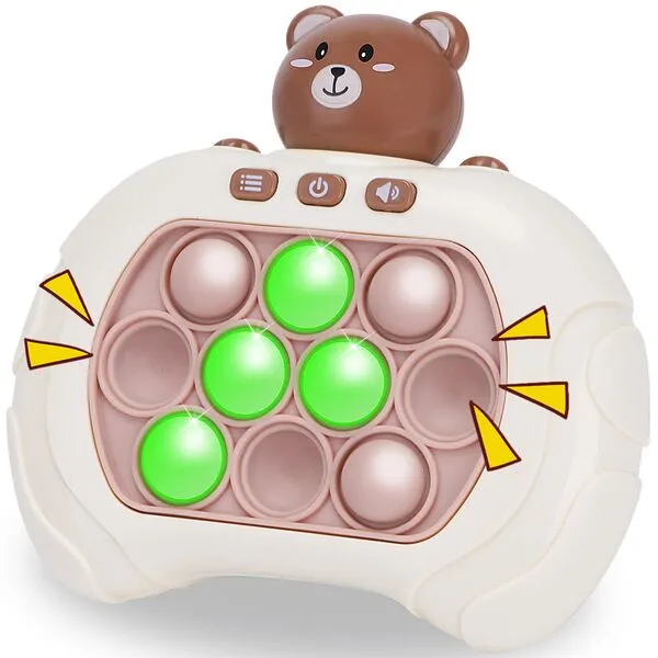 Fast Pop Game Light Up Fidget Toy for Kids Adults, Electric Handheld Game Quick Push Sensory Toys Puzzle Game Machine, Stress Relief Party Favors Birthday Pop Game Gift for Boys Girls