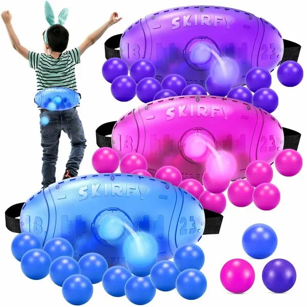 Skirfy Outdoor Party Games for Kids Adults, Translucent 3 Pack Shaking Ball Game Toy with 60 Balls, Halloween Outdoor Indoor Toys, Family Carnival Birthday Backyard Carvinal Game for Boy Girl Age 4-12