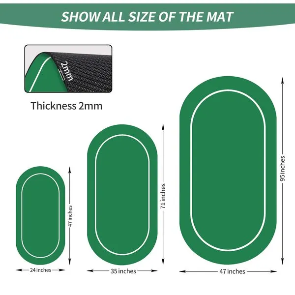 Cifupy Poker Mat - 71x35in/47x24/94x47 in Poker Top Mat, Portable Rubber Foam Poker Table Top, Players Game Layout Mat Foam Poker Table Top for Poker Games,Casino,Blackjack