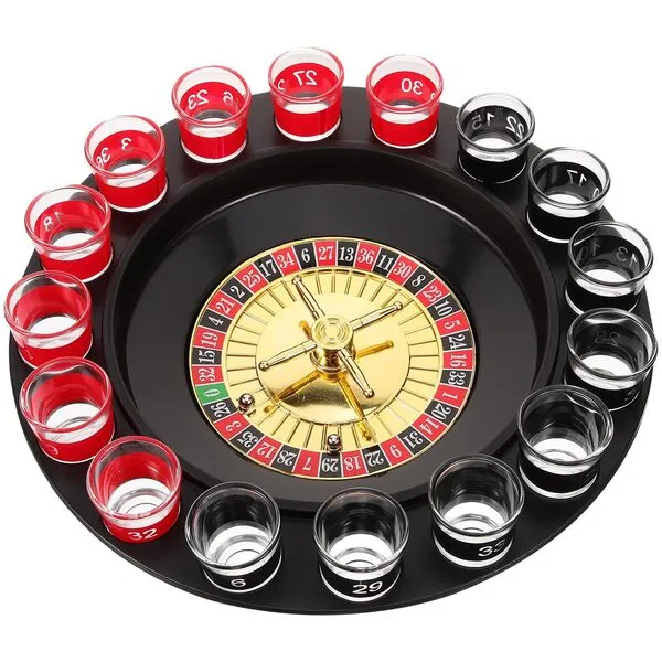 Sosoport Shot Glass Roulette Drinking Game Set, Russian Drinking Game Wheel Adult Party Games Supply for KTV Live House Bar