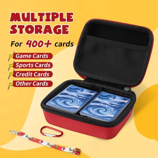 tombert Carrying case for PTCG Trading Cards, Hard-Shell Storage Box fits Magic MTG Cards and PTCG, Holds 400+ Cards