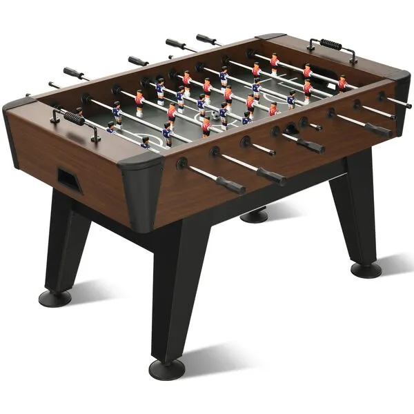 Foosball Table, 58Inch Competition Soccer Table Game w/ 2 Balls for Adult Kids Youth, Arcade Table Soccer with Leg Levelers and Heavy-Duty Legs for Home, Game Room, Party