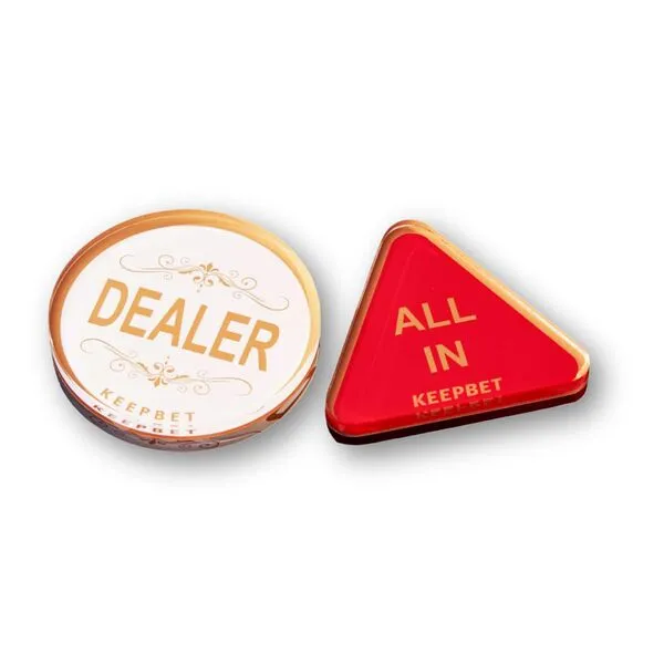 KEEPBET Crystal Dealer&All-in Button | Quality Premium Heavy Poker Puck | 2.8-Inch Large Casino-Grade Button | Gaming Accessory | Perfect for Card Games, Texas Hold \'em, Gambling, Blackjack
